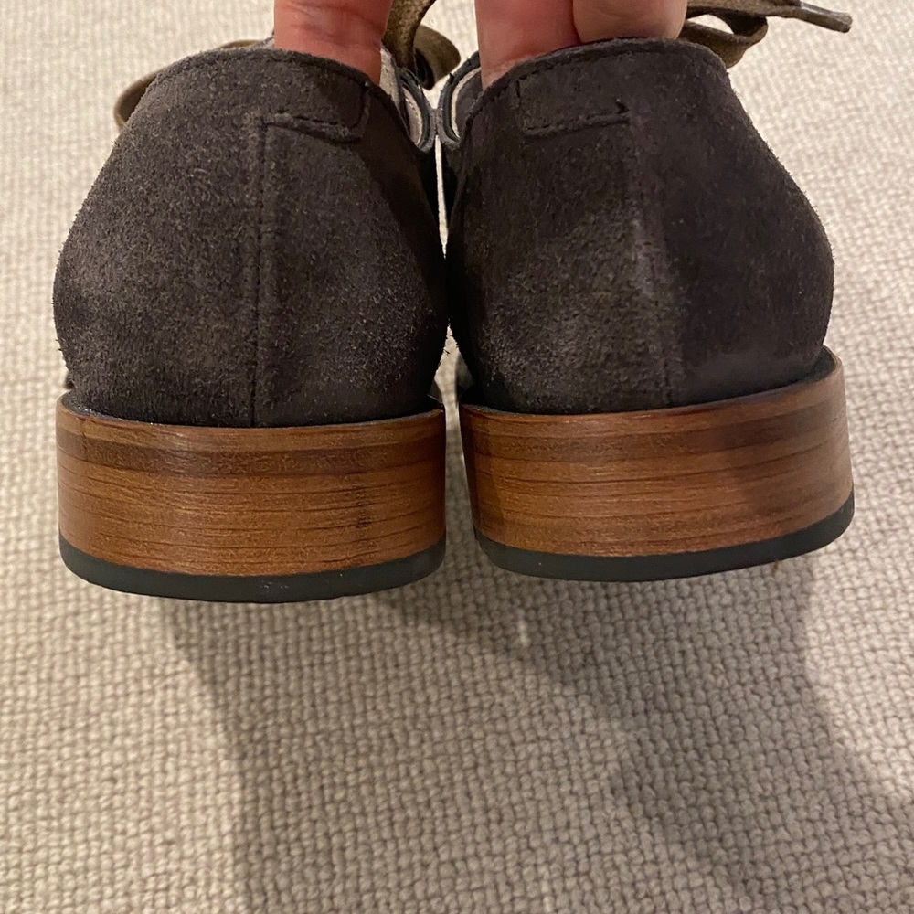Brunello Cucinelli Dark Gray Suede Oxfords, sz 5.5 - Picture 5 of 11
